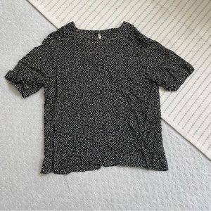 Vintage black and white polka dot short sleeve shirt